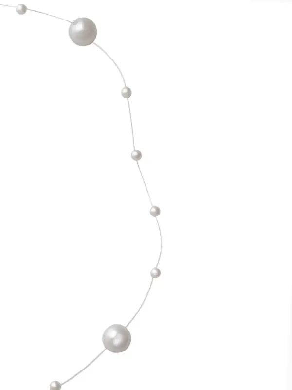Бусы на леске &laquo;Жемчуг&raquo; шар №4+8, белое в серебре
