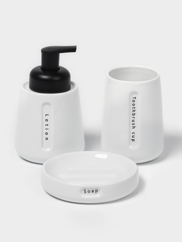 Набор для ванной Набор для ванной "Мини" 3 предмета (дозатор для мыла, стакан, мыльница)