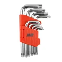 Набор ключей торцевых изогнутых коротких TORX 9 предметов (T10-T50) AVS TXS-9