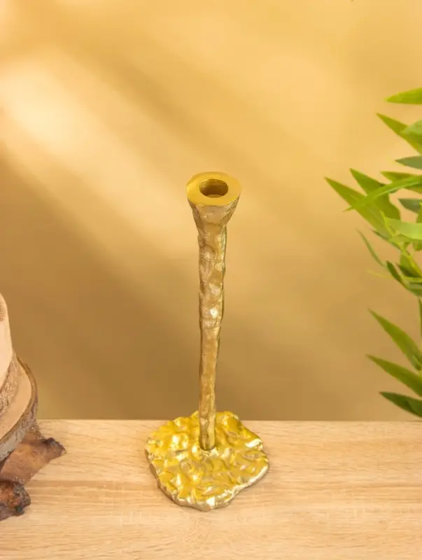 Подсвечник  Подсвечник "Капель" алюминий 30 см, цв. золото