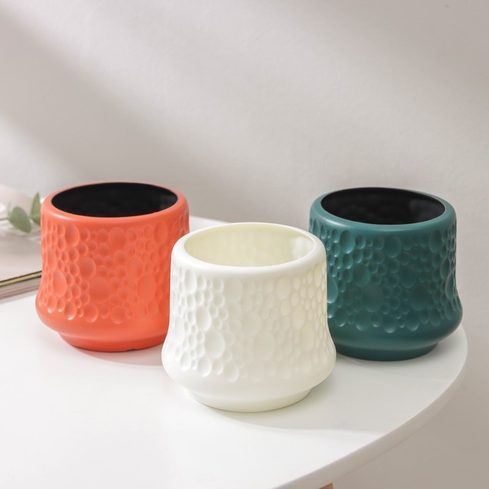 Кашпо для цветов, 8,7×7,3×8,5 см, цвет МИКС