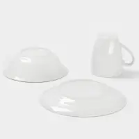 Набор детской посуды Дулевский фарфор &laquo;Лисичка&raquo;, 3 предмета: тарелка 175 мл, миска 360 мл, кружка 210 мл, белый