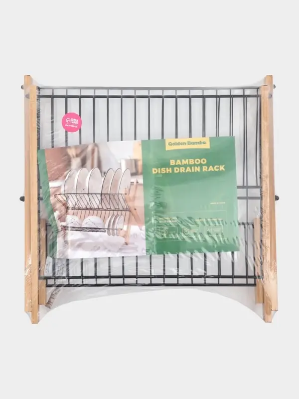 Сушилка для посуды  Сушилка для посуды "Meli" бамбук, металл, цвет черный