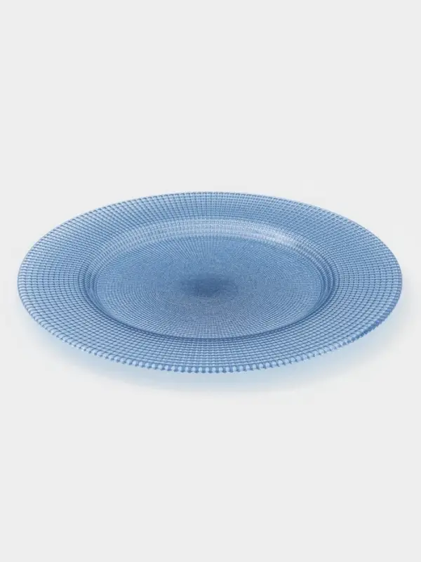 Тарелка подстановочная WY, d=33 см, стекло, голубая