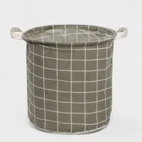 Корзина для белья Доляна &laquo;Клетка&raquo;, 30&times;30&times;30 см, серая