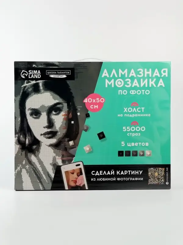 Алмазная мозаика по фото с полным заполнением &laquo;Gray&raquo;, на холсте с подрамником, 40&times;50 см