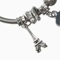 Браслет с шармами &laquo;Марджери. Сердце Парижа&raquo;, d=6 см, цвет серебро