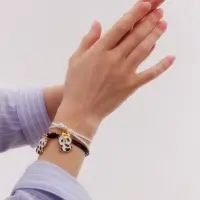 Браслеты парные &laquo;Неразлучники. Панды и лапки&raquo;, d=6 см, набор 2 шт. чёрный, белые