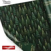 Бумага упаковочная глянцевая двухсторонняя &laquo;С новым годом&raquo;, 70&times;100 см