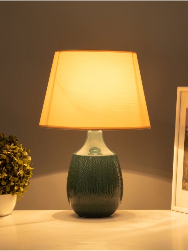 Настольная лампа Настольная лампа "Жанин" 1х15Вт Е14 бирюзовый 28х28х42 см