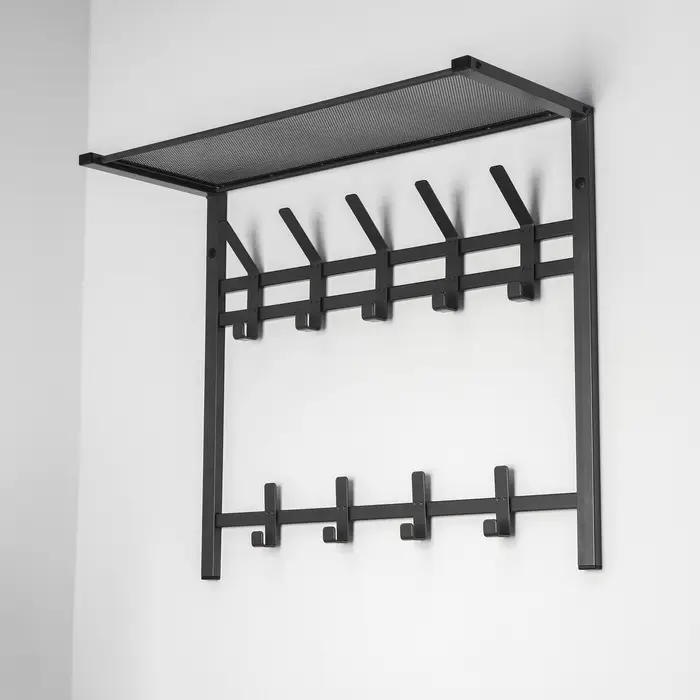 Вешалка с полкой 2-х ярусная &laquo;Торонто 22&raquo;, 67&times;27&times;58.5 см, графит