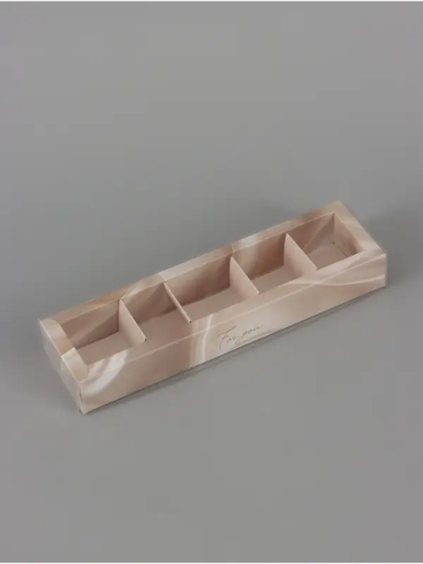 Коробка под 5 конфет с ячейками &laquo;Шёлк&raquo;, 6&times;23&times;3 см