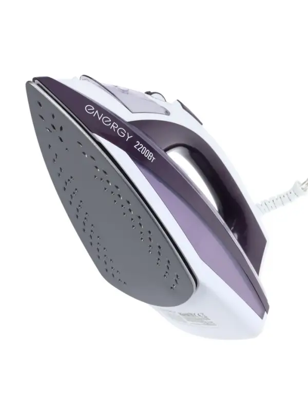 Утюг ENERGY EN-344, 2200 Вт, тефлоновое покрытие, 350 мл, подача пара до 25 г/мин, фиолетовый