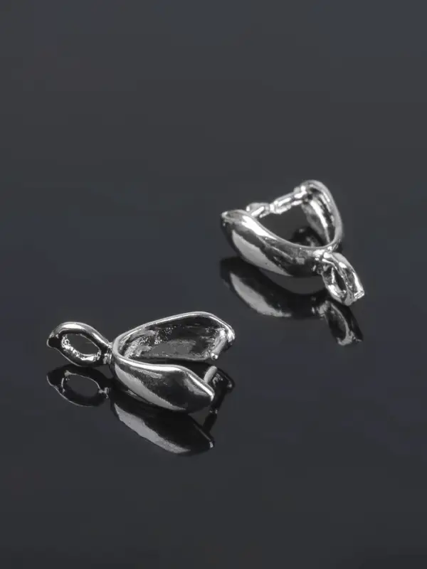 Держатель для кулона, 11&times;7 мм (набор 5 шт.), цвет серебро