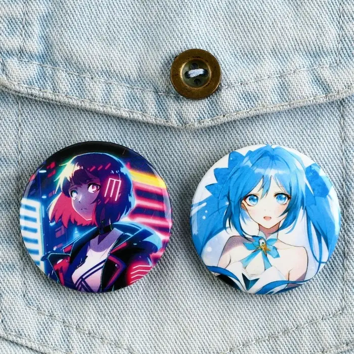 Значки закатные «Аниме девочки», 38 мм, МИКС Значки закатные «Аниме девочки», 38 мм, МИКС