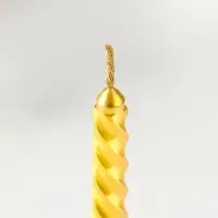 Набор свечей витых, 1.5&times;15 см, 3 шт., золотой