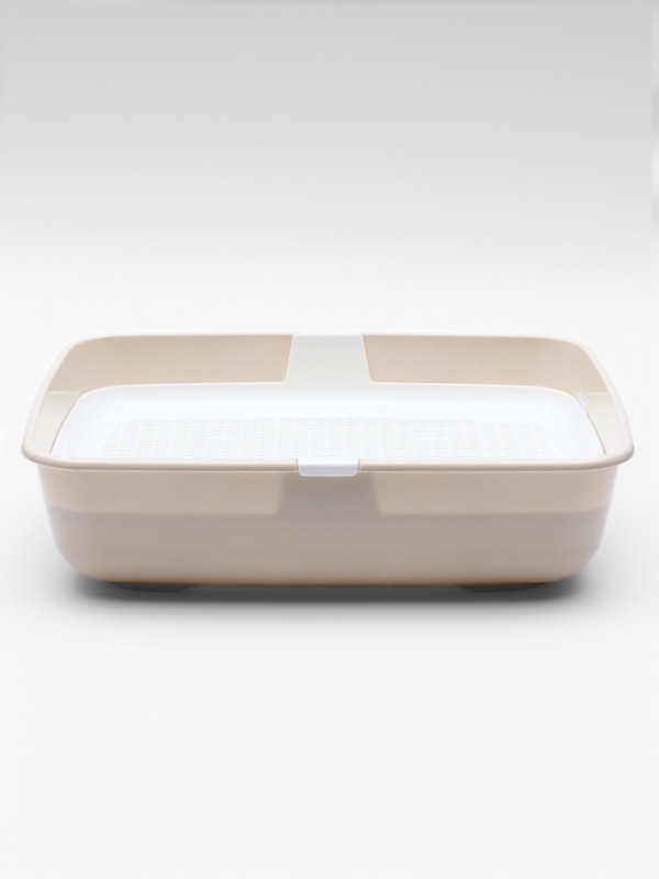 Лоток ALTA для кошек с сеткой 50 х 38 х13,5 см , бело-бежевый