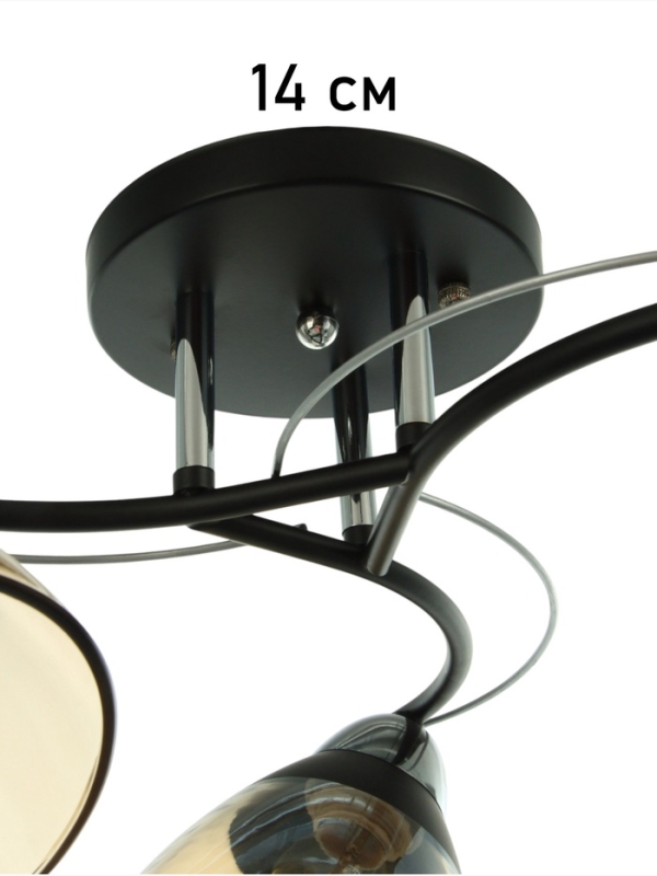 Люстра Люстра "Ирида" 3хЕ27 40Вт черно-хромовый 44х44х24 см