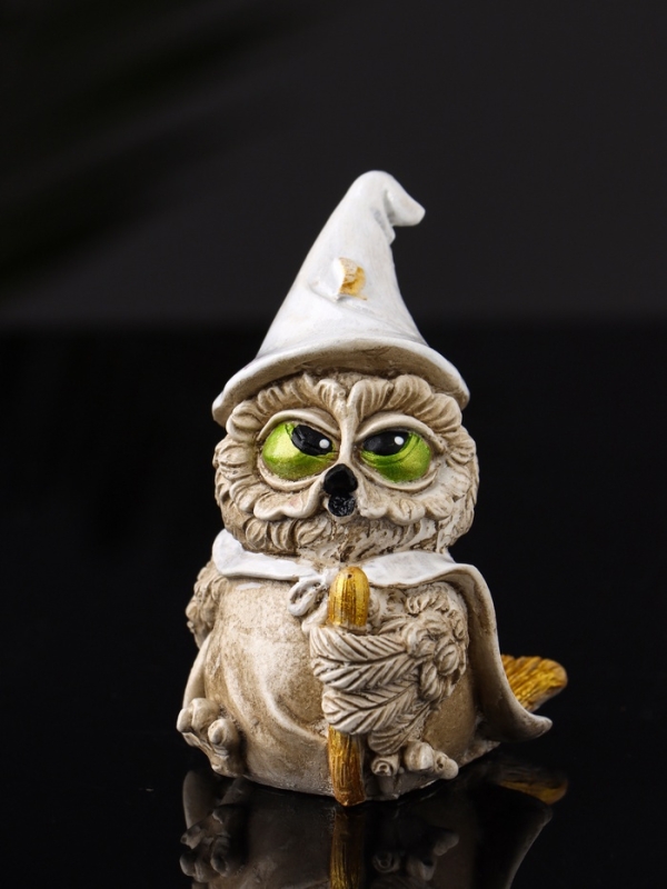 Фигура Фигура "Сова на метле" 10х7х6 см, бежевый