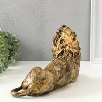 Фигура гипс &laquo;Лев африканский&raquo;, чёрный с золотом, 18&times;40&times;20 см
