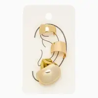 Серьги и кафф QF &laquo;Объёмные фигуры&raquo;, набор 4 шт. цвет золото