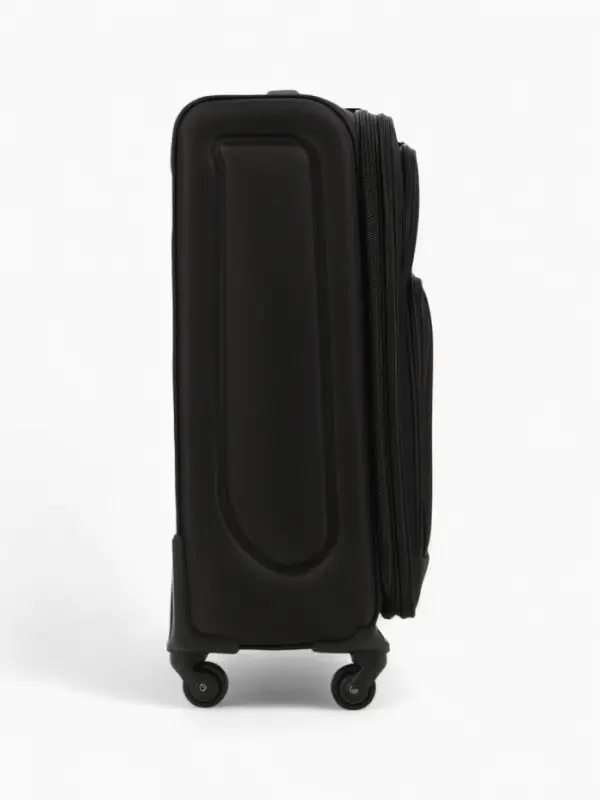 Чемодан 24 Чемодан 24", Текст, 42*26*66, отд на молнии, 2 нар/карм, увелич, код замок, 4 колеса, черный 10875