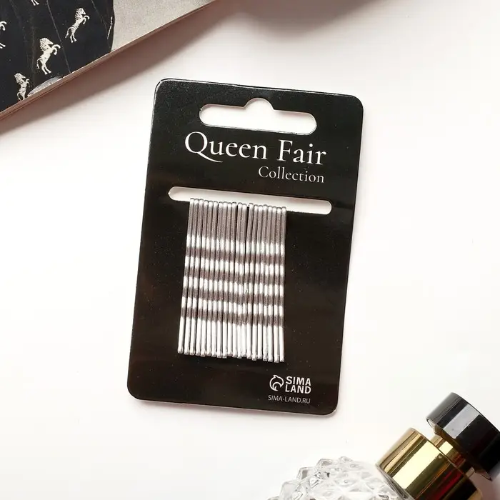 Невидимки для волос «Классика перламутр», набор 20 шт., 5 см, серебро