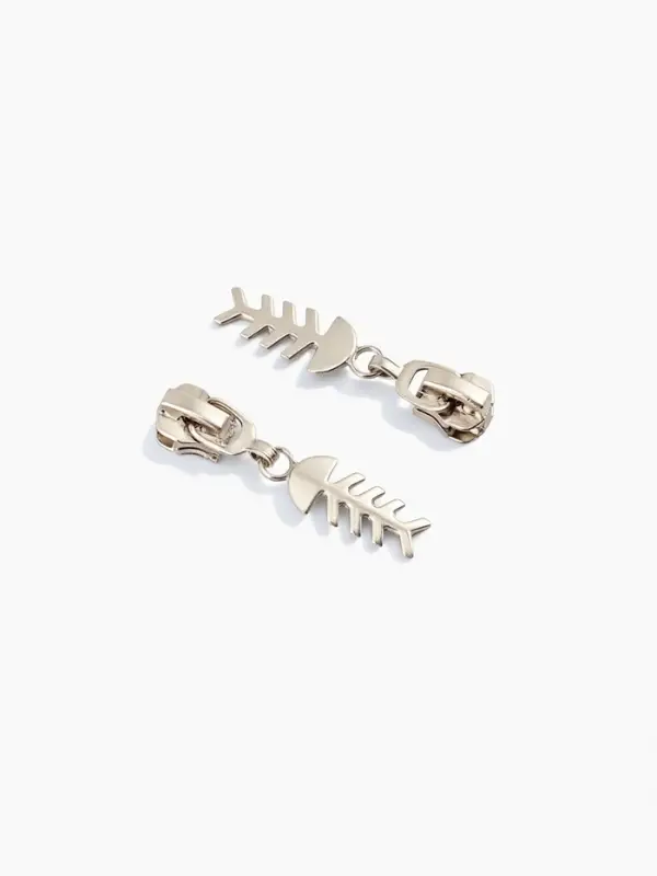 Бегунок для металлической молнии, №5, &laquo;Рыба&raquo;, 10 шт., цвет никель