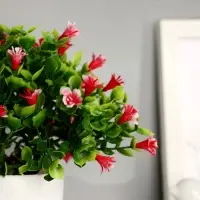 Искусственный цветок в горшке &laquo;Примула галант&raquo;, 17&times;19 см, МИКС