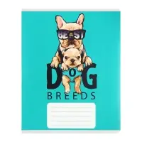 Комплект тетрадей из 10 штук, 12 листов в узкую линию Calligrata "Собачий стиль", обложка мелованный картон, ВД-лак, блок офсет, 5 видов по 2 штуки