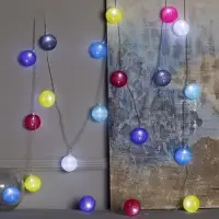 Гирлянда &laquo;Нить&raquo; 5 м с насадками &laquo;Клубки цветные&raquo;, IP20, прозрачная нить, 20 LED, свечение белое, 220 В