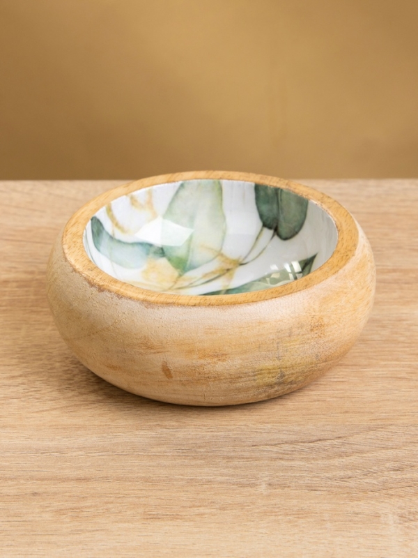 Набор розеток на подносе  Набор розеток на подносе "Листья" (3 шт) дерево манго 33,5х13х6,5 см