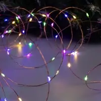 Гирлянда &laquo;Нить&raquo; 20 м, роса, IP20, медная нить, 200 LED, свечение мульти, 12 В