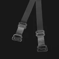 Лямки для бюстгальтера, силиконовые, фурнитура пластик, 1 см, 37 см, пара, прозрачные