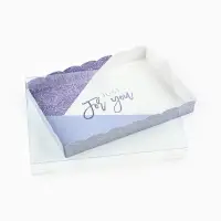 Коробка для печенья, кондитерская упаковка с пластиковой крышкой, Just for you, 22&times;15&times;3 см