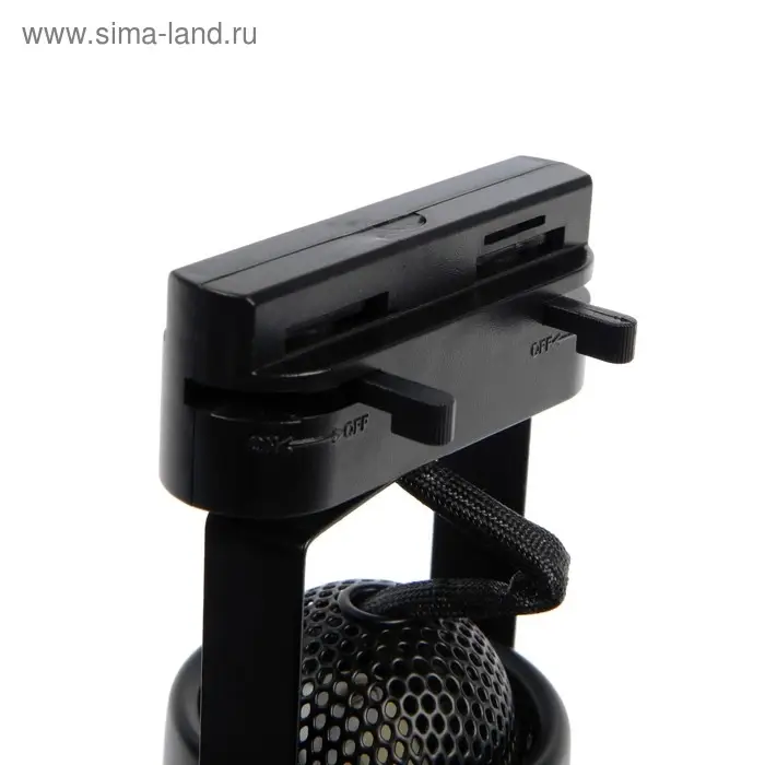 Трековый светильник под лампу Gu5.3, круглый, корпус черный