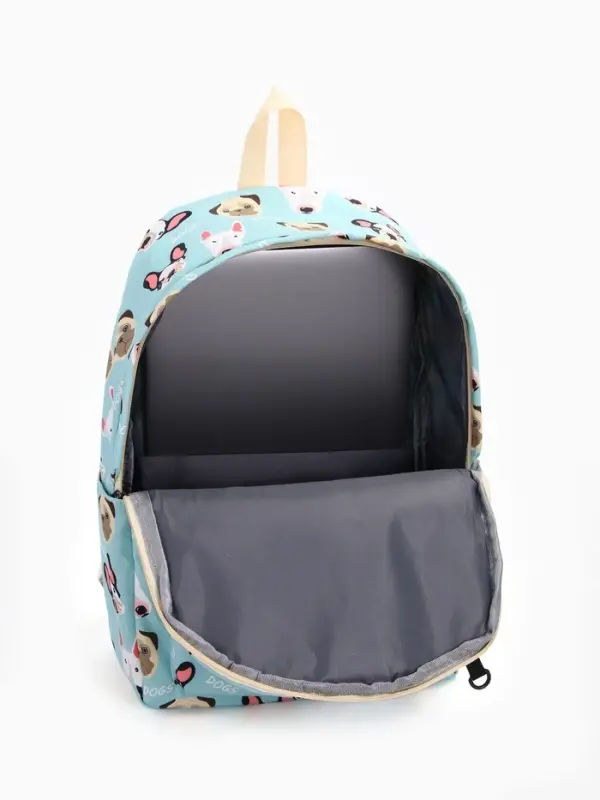 Рюкзак школьный &laquo;Собаки&raquo;, с пеналом, 29&times;12&times;41 см, голубой