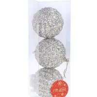 Ёлочные игрушки &laquo;Элаесс&raquo;, шары новогодние, d=8 см, набор 3 шт., серебро