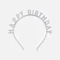 Ободок "Happy birtday" серебряный