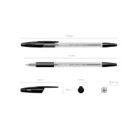 Ручка шариковая ErichKrause R-301 Classic Stick & Grip, узел 1.0 мм, чернила чёрные, резиновый упор, длина линии письма 800 метров