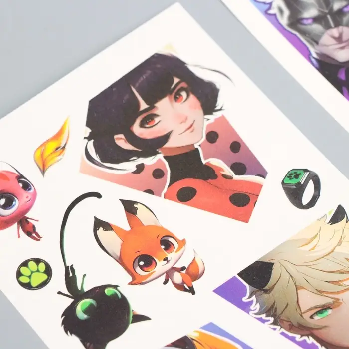 Переводные татуировки детские «Герои», 2 листа, тату — 16 шт.