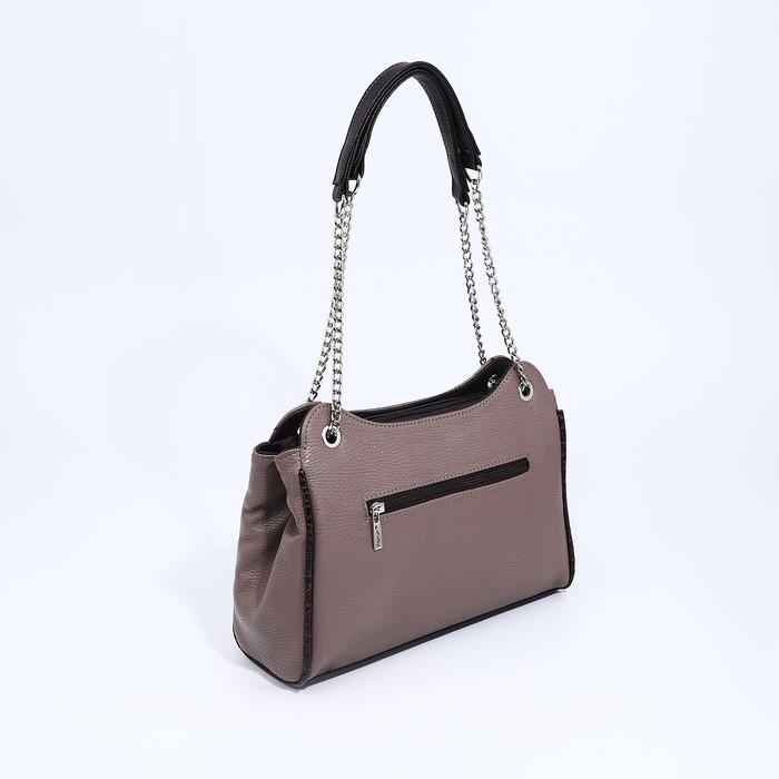 Сумка-тоут Сумка-тоут "Золотой дождь" на молнии, наружный карман, цвет пудра/коричневый