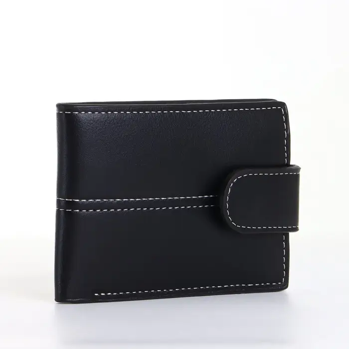 Портмоне мужское на кнопке, чёрное