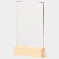 Тейбл-тент А5, оргстекло 2 мм, на деревянной подставке, 15&times;4&times;25 см