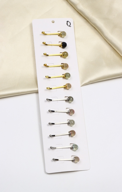 Зажим для платка «Хрусталь» шарик, цвет МИКС (неделимая фасовка 12 шт., цена за шт.)