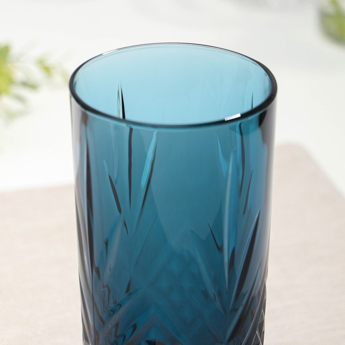 Стакан высокий стеклянный «Зальцбург», 380 мл, цвет лондон топаз