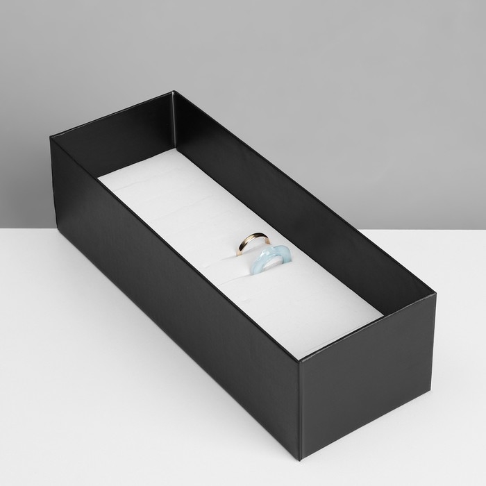 Подставка для украшений «Шкатулка» 12 мест, 24,5×9×7 см, цвет чёрный Подставка для украшений «Шкатулка» 12 мест, 24,5×9×7 см, цвет чёрный