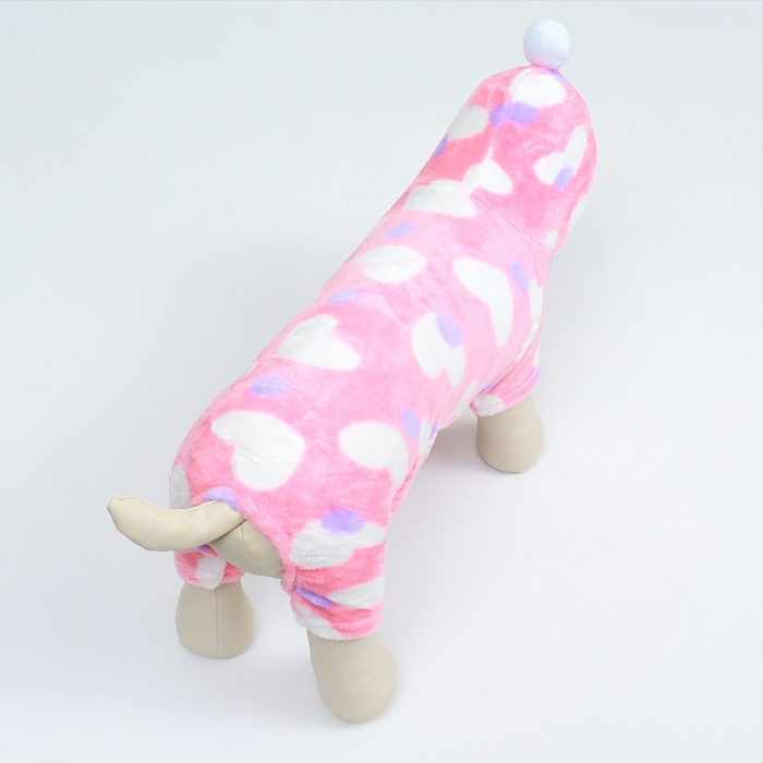 Комбинезон  Комбинезон "Любовь" с капюшоном, размер L (ДС 35 см, ОГ 45 см, ОШ 35 см), розовый