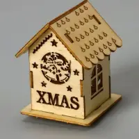 Ёлочная игрушка &laquo;Домик с колокольчиками&raquo;, 6&times;4.5&times;4.5 см, от батареек, свечение тёплое белое