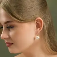 Серьги пластик &laquo;Майорика&raquo;, круг, белые в золоте